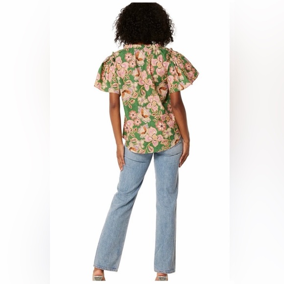 Misa Los Angeles Suparna Floral Blouse in Kelly Blossoms Size Medium - Picture 2 of 7